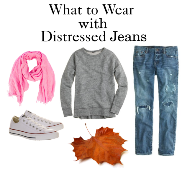 What to Wear with Distressed Jeans