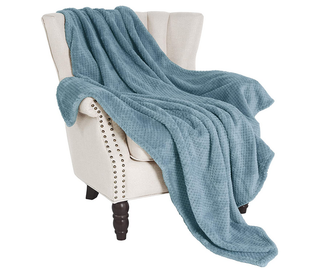 winter gifts Exclusivo Mezcla Waffle Flannel Fleece Velvet Plush Large Throw Blanket– 50" x 70"