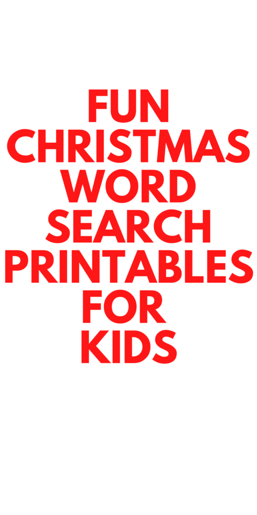 Christmas Word Search Printables