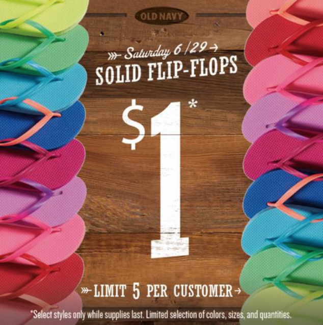 old navy one dollar flip flops
