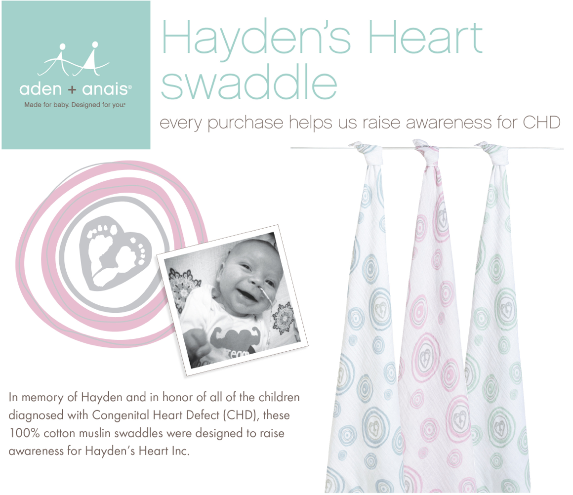 aden + anais Hayden's Heart Swaddle Stylish Life for Moms