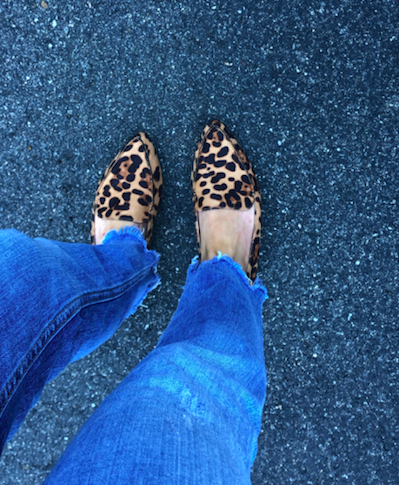 leopard loafer flats
