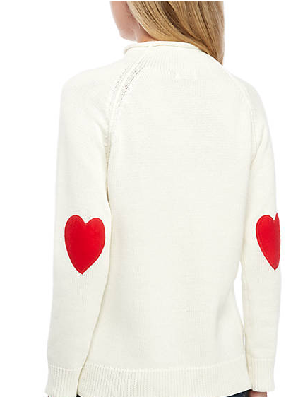 Valetine's DAy Clothes Crown & Ivy™ Women's Long Sleeve Heart Patch Solid Sweater Valetine's DAy Clothes Crown & Ivy™ Women's Long Sleeve Heart Patch Solid Sweater